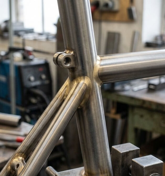 Soudo-brasure fillet brazing et raccords lugs sur un cadre acier à la carte